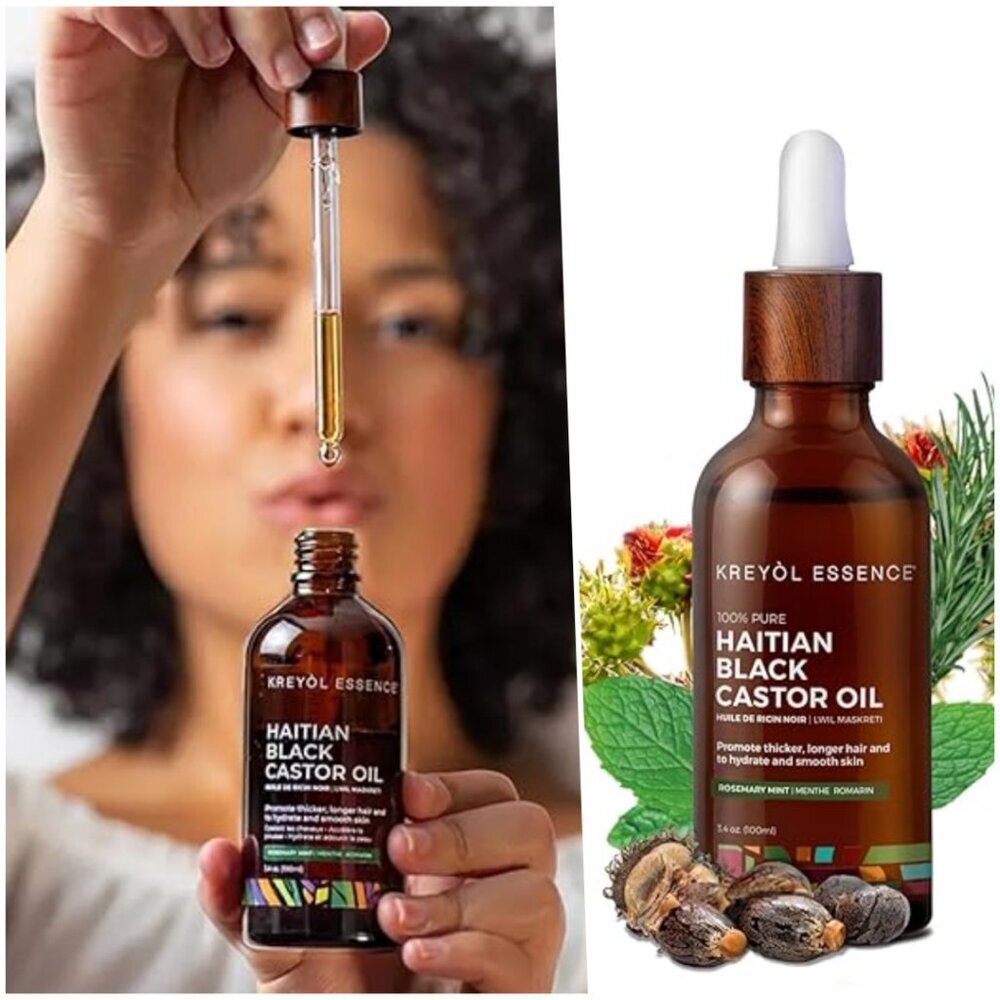 Kreyol Essence Pure Haitian Black Castor Oil Skin Hair Scalp Care